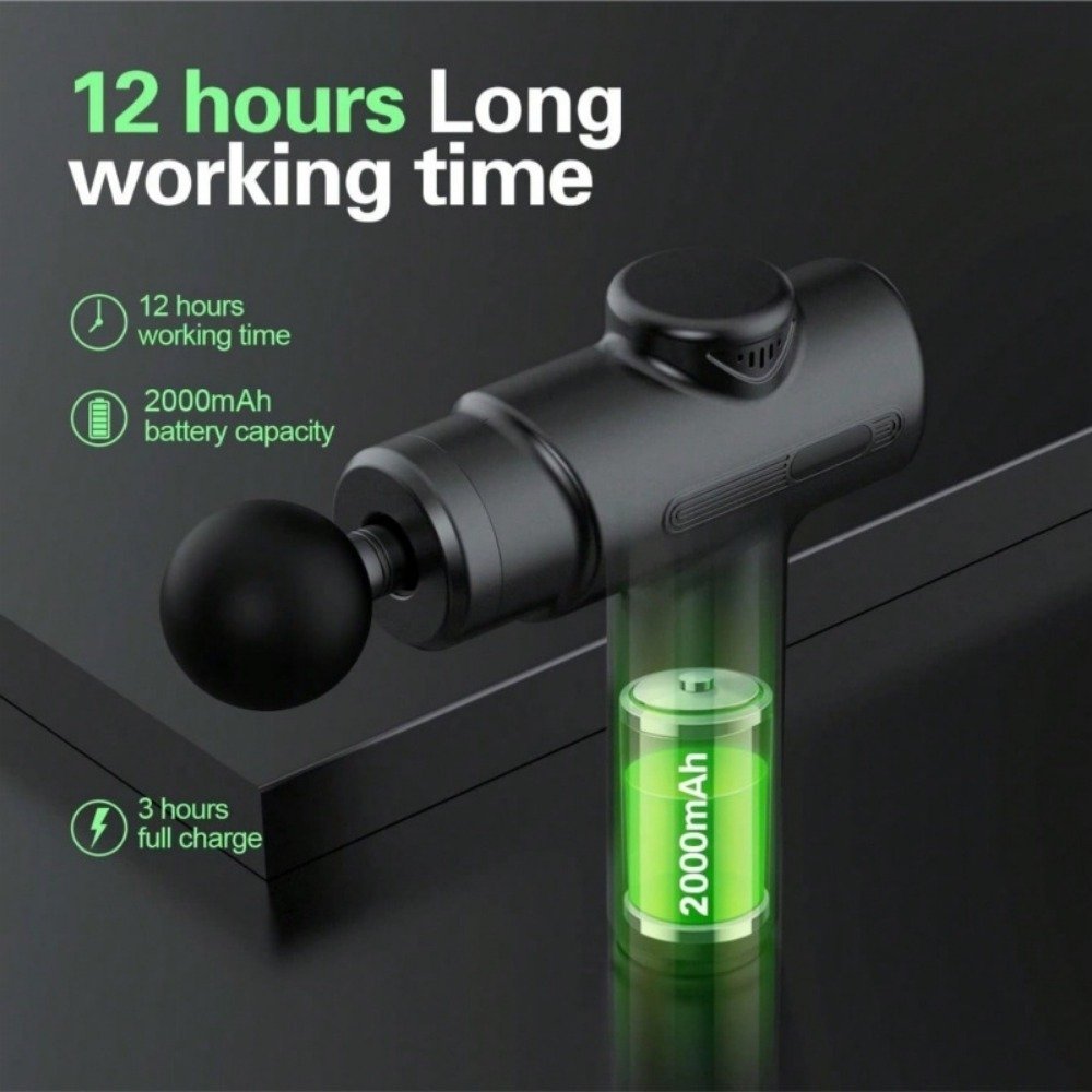 472707af-bf74-4608-bee3-6cf13d24e74c.jpg Massage Gun Deep Tissue Percussion Massager For Athletes,Handheld Body Back Muscle Massager Gun With 8 Massage Heads - Image 1